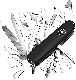 Victorinox Taschenmesser Swiss Champ (31 Funktionen, Holzsäge, Fischentschupper, Lupe, Kombi-Zange, Schere) Schwarz