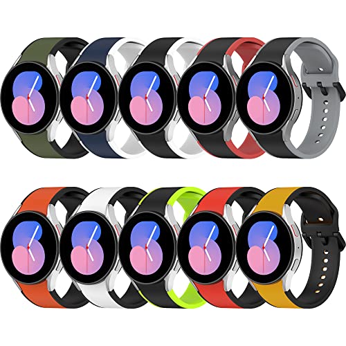 Bracelet compatible Samsung Galaxy Watch 5 homme femme en silicone souple 10 pièces