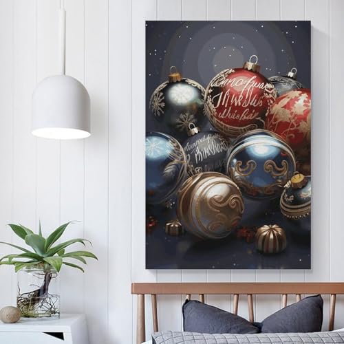Boules de Noël sur toile idée cadeau esthétique