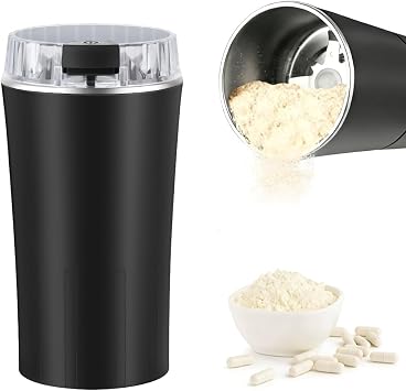 Electric Crusher Grinder - Fine Powder Automatic Grinder to Pulverize Multiple Small Large for Elderly & Pets - Portable Cordless Crusher