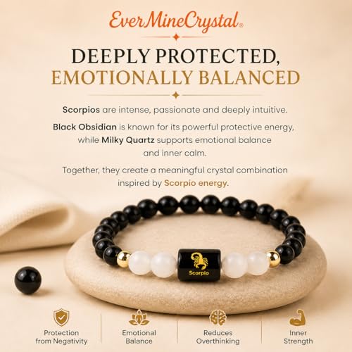 Image of Zodiac Crystal Bracelet for Men & Women | Aries (Mesh), Taurus (Vrishabh), Gemini (Mithun), Cancer (Karka), Leo (Simha), Virgo (Kanya), Libra (Tula), Scorpio (Vrishchik), Sagittarius (Dhanu), Capricorn (Makar), Aquarius (Kumbh), Pisces (Meen) | Natural Healing Crystal Astrology Bracelet for Positivity, Protection & Balance