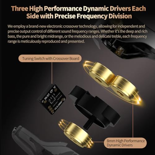 Image of KZ Vader in Ear Monitor Earphone with mic Super-Linear 8mm Triple Dynamic Drivers & 4 Level Switch Wired IEM, 0.75mm 2Pin Connector Silver-Plated Cable, 3.5mm Jack (Balanced (with Mic))