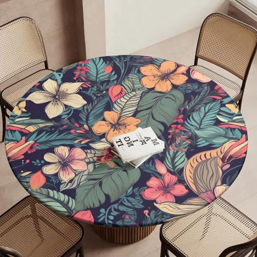 Nappe ronde lavable anti-vent pour table intérieure et extérieure - 2