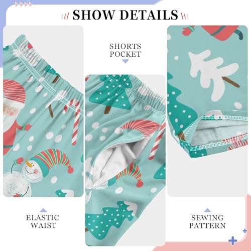 Boys' Pants Snowman Santa Christmas Trees Long Bottoms Jogger Pants Elastic Waist Trousers with Pockets S-XL4