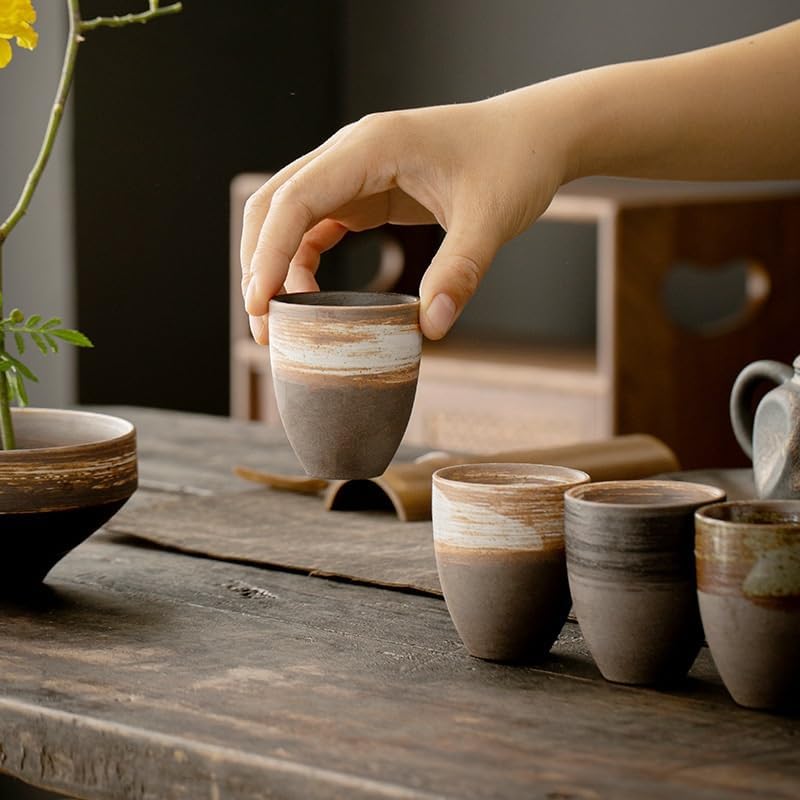 GSOUL Kungfu Tea cup Ceramic Coffee Cup Retro Tea Outdoor Camping Japanese Creative Small Tea Cups