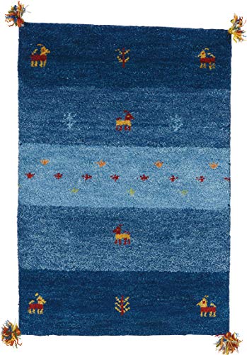 萩原 玄関マット ブルー サイズ:約45×75