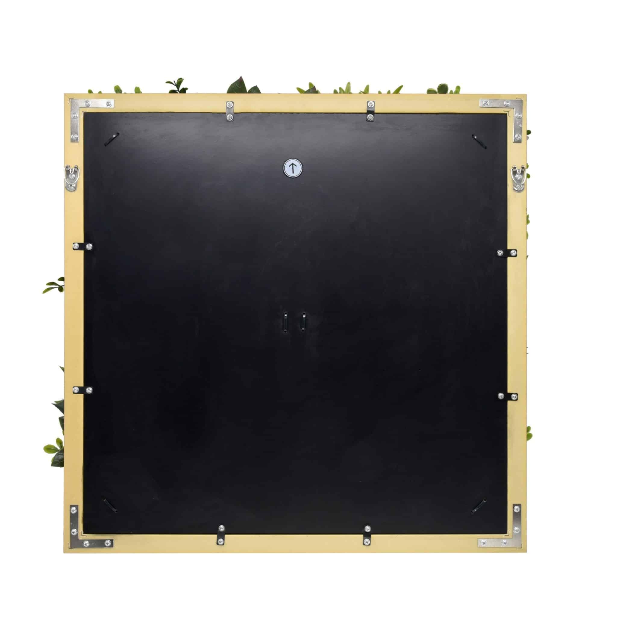 BONERVA Jardín Vertical Artificial Taormina con Marco de Madera Natural 50x50 cm Cuadro Vegetal Decorativo para Interior Estilo nórdico y contemporáneo sin Mantenimiento en oficinas y hoteles