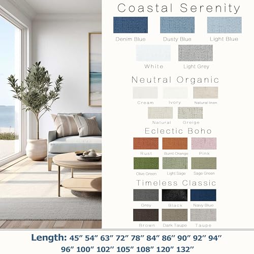 Image of KOUFALL 90 Inch Stone Blue Linen Blackout Curtains, Thermal Insulated Blue Grey Black Out Curtains for Boys Bedroom, Wide 52 x 90 Inch Long, 2 Panels Set