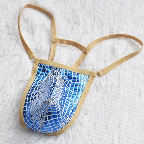 Men's Thong Underwear Low crocodile pattern V-shaped Sexy G-string4