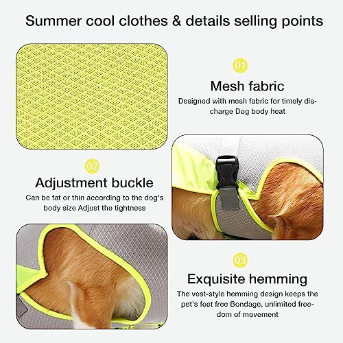 camisa refrigerando do cão | Roupas para animais de estimação Colete respirável para cães - Vestuári