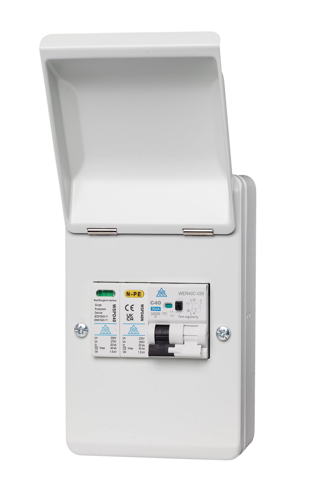 Whitecliffe WMRC40CSP EV Charger Consumer Unit 40A C Curve Type A RCBO Surge