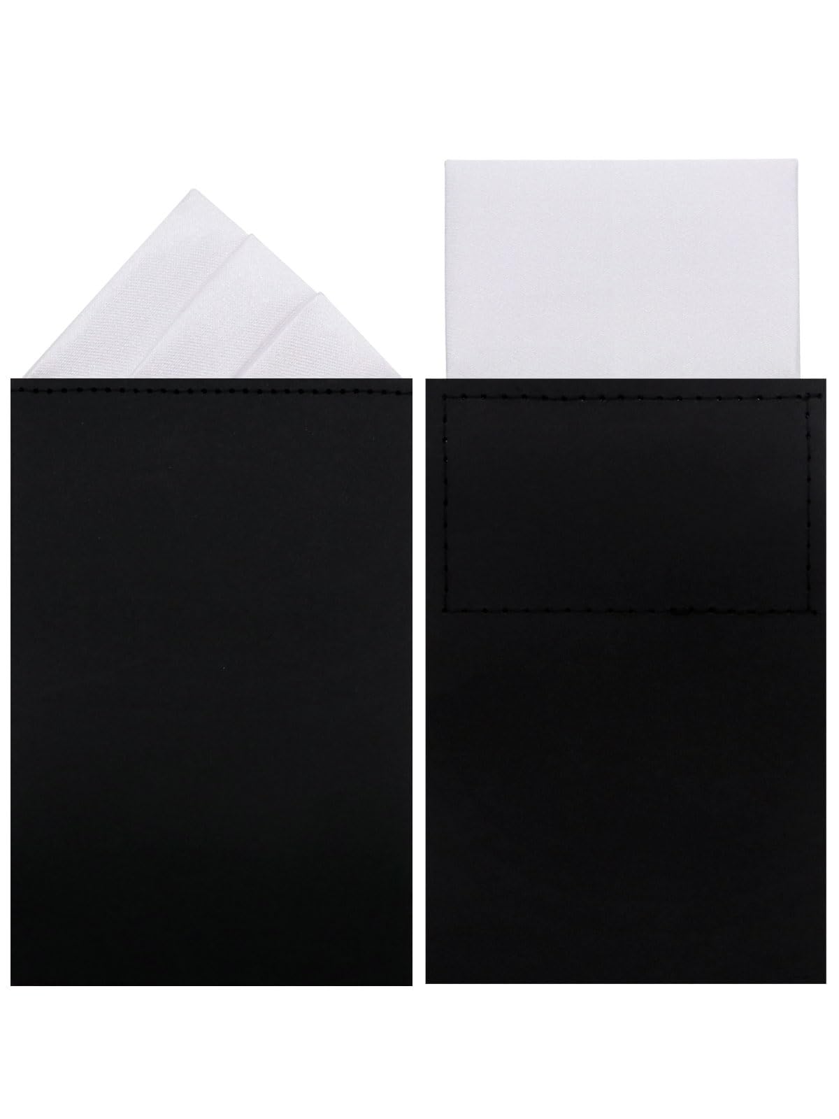 Luckyvestir Pocket Squares for Men Prefolded, Mens Handkerchiefs on Card, White Black Pocket Square for Suit Jacket Tuxedo