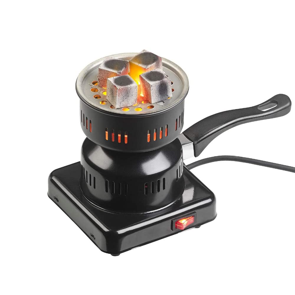 CEWROM Accenditore Elettrico per Carbone 450-600 W, Bruciatore a Carbone per Casa Campeggio Barbecue, Con Manico Cavo Lungo, Regalo di Natale