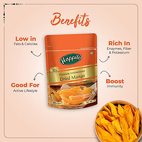 Image of Happilo Premium International Dried Mango 200g | Plant Based Protein | Sweet taste of Real Mangoes anytime | 100% Pure & No Artificial Colors, No Preservatives (Pack of 3)