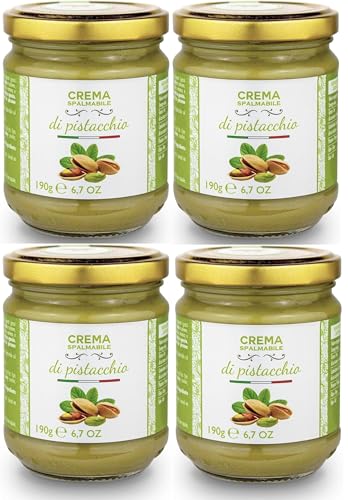 4 Stück Brontedolci - Pistaziencreme mit 40% Pistazien - Aus Sizilien (Ätna) - 4x 190g