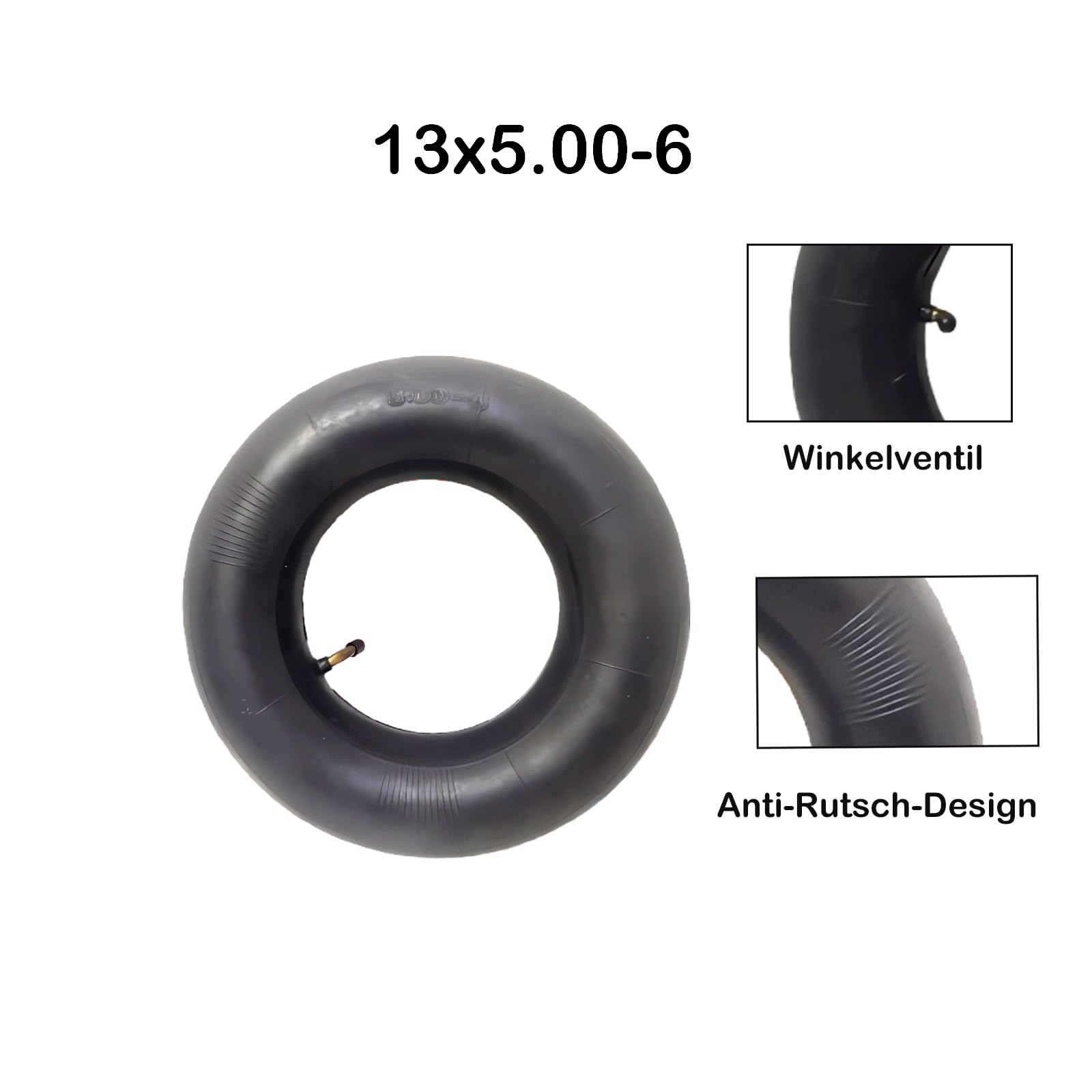 2X Rasenmäherreifen mit Schlauch 13x5.00-6 4PR für Rasentraktoren Aufsitzmäher