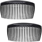 Camila Paris CP2910 French Side Combs Large Curved, Black French Twist Hair Combs Decorative, Strong Hold Hair Clips for Women Bun Chignon Up-Do, No Slip Styling Girls Hair Accessories, Made in France
