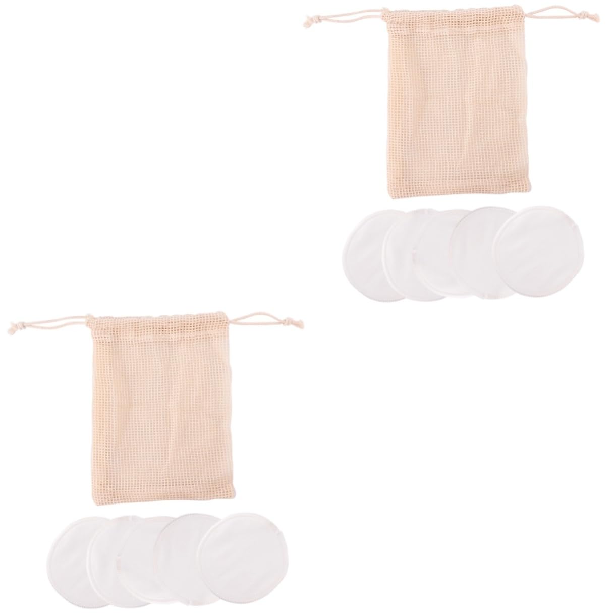 VALICLUD 2sets Reusable Makeup Remover Pads Set Fiber Cleansing Pads with Storage Bag for Makeup Removal and Skin Care Washable and Lightweight for Daily Use 6pcs*2