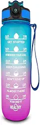 Garrafa Squeeze De Água Tie Dye 1000ml Para Academia Fitness Esporte (Azul e Rosa)