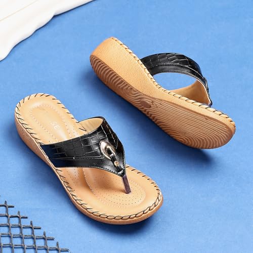 Image of TRASE Women's Flip-Flops & Slippers | Doctor Ortho Comfortable Chappal for Women & Girls | Light weight, Soft Footbed, Comfortable & Stylish | Diabetic & Orthopedic Footwear, Good for Knee & Foot Pain