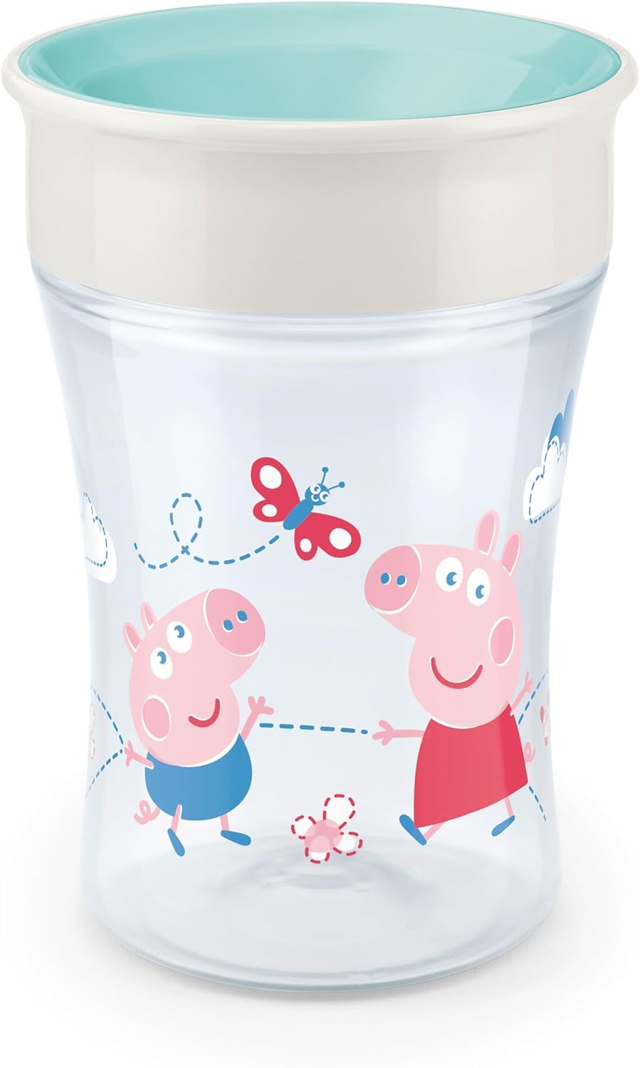 NUK Magic Cup 3 x 230ml, 360°-Trinkrand, abdichtende Silikonscheibe, ab 8 Monaten, BPA frei, türkis 3er Pack