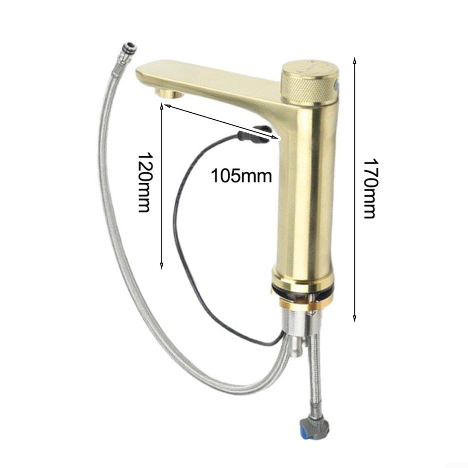 Grifo de sensor infrarrojo, grifo mezclador sin contacto, grifo de lavabo de baño con control de agua fría y caliente, activación automática del sensor, volante ergonómico antideslizante