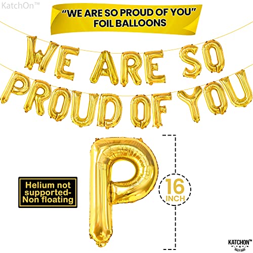Image of KatchOn, Gold We Are So Proud of You Balloons- 16 Inch, Pack of 11, Proud Of You Balloon Banner for Graduation Decorations 2026, Graduation Balloons, Gold Confetti Balloon 2026 Graduation Decorations