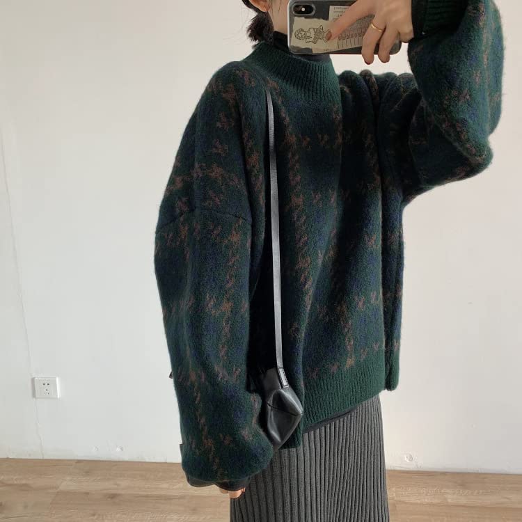 Grunge Clothes Grandpa Sweaters Vintage Aesthetic Baggy Dark Academia Clothing Plaid Striped Preppy Pullovers 20254