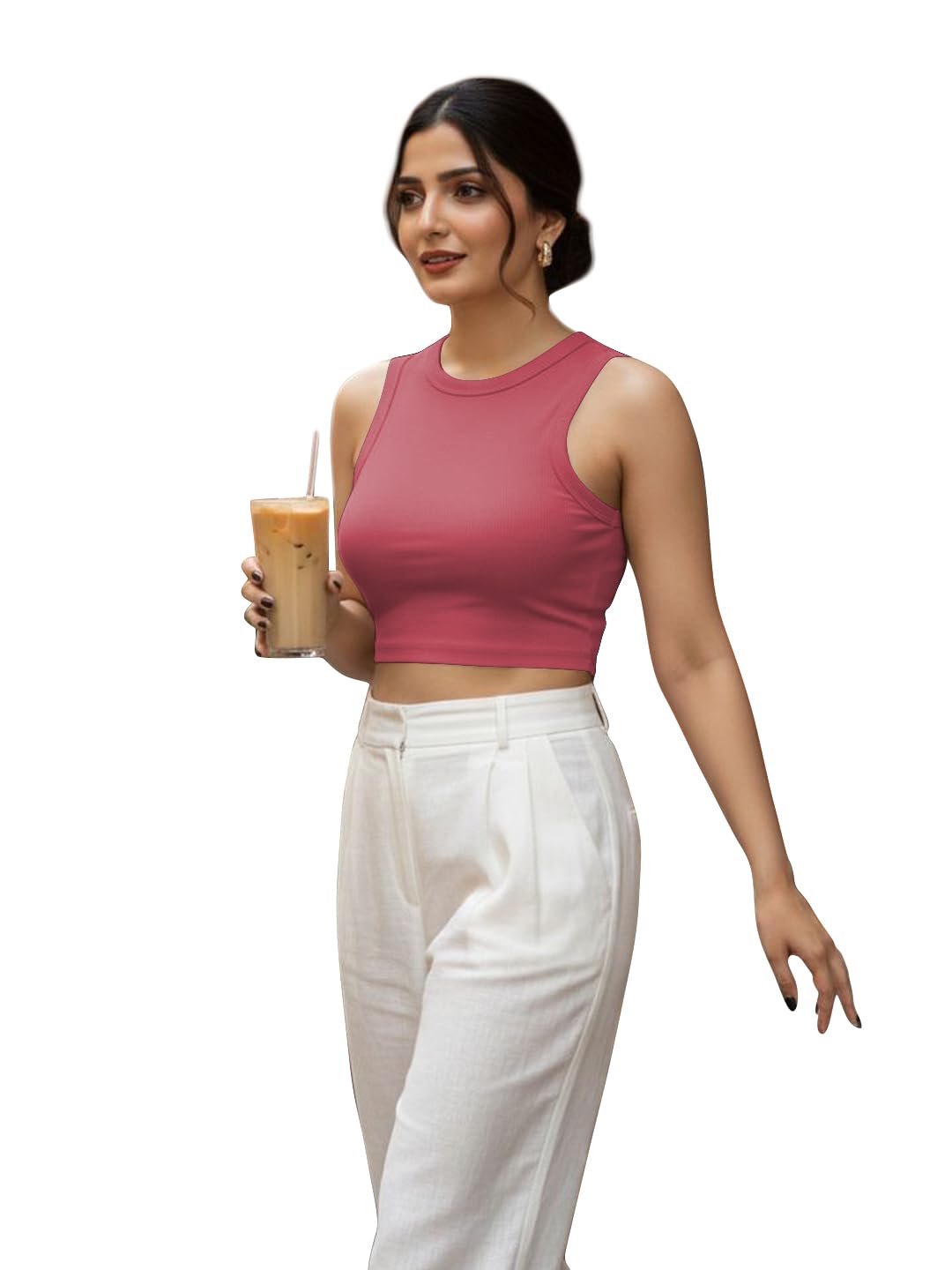 Tops for Women's Crop Top for Women Tank Activewear Tee Casual Sports Cotton Round Neck Camisole-picture-30