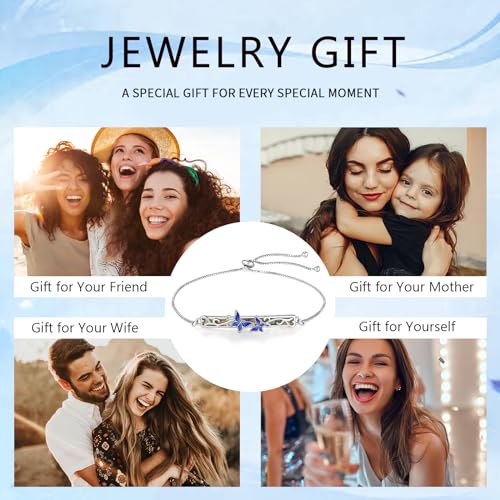 Image of Dragonfly Bracelet 925 Sterling Silver Butterfly Bracelet Adjustable Celtic Moon Bracelet Irish Celtic Jewelry Gifts for Women