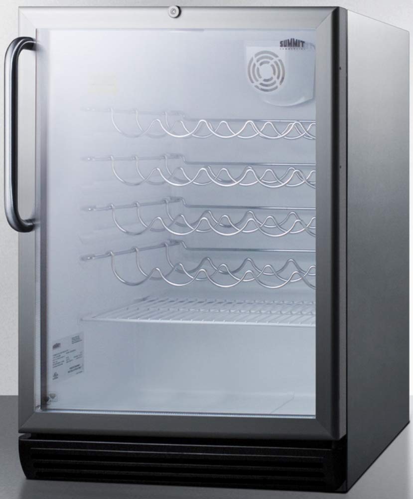 Summit Swc6gblcssada Wine Chiller Beverage Refrigerator, Glass/Stainless Steel on Fridge.com - View 2