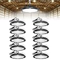 HYPERLITE LED High Bay Lights: 10-Pack 150W UFO Light for Damp Locations - UL-Listed 6000K LED Shop Lights for Warehouse Industry Lighting