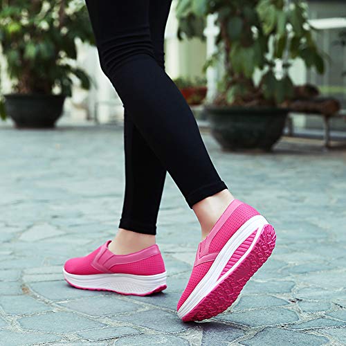 Image of L LOUBIT Women Wedge Shoes Breathable Mesh Sneakers Slip On Comfort Walking Shoes