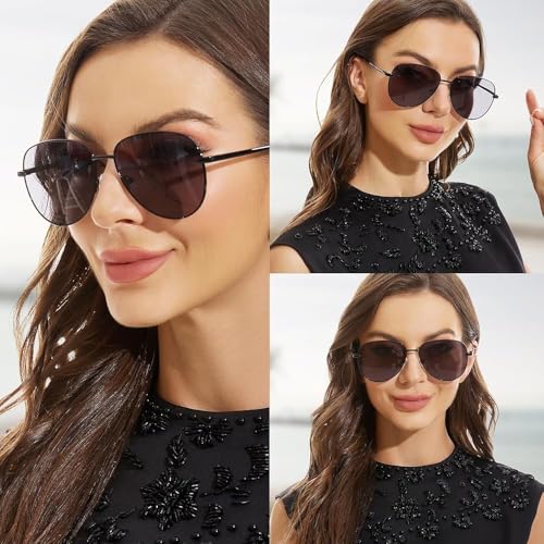Retro Oversized Aviator Sunglasses Womens, Trendy 2025 Large Aviators UV Protection Designer Inspired 62mm Sun Glasses
