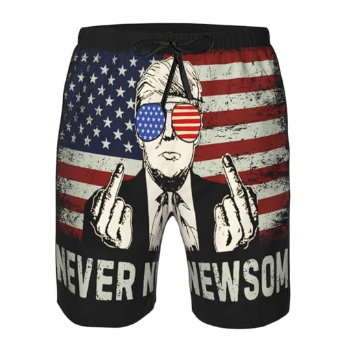 Never Newsom Swimtrunk Anti Gavin Newsom 2028 Presidential Men's Beachshorts