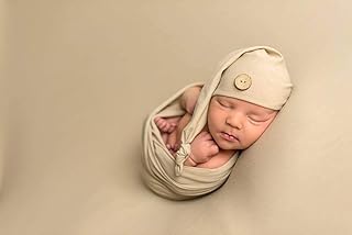 AMOS and SAWYER Solid Fabric Wrap/Layer, Newborn Baby Layer Photography Prop (Stone)
