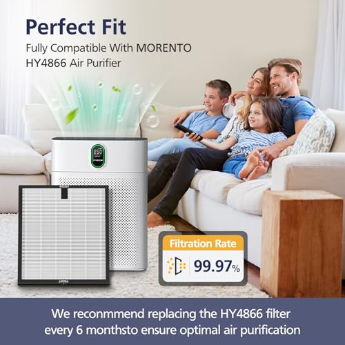 HY4866 Filters Compatible with MORENTO HY4866, WESTHEY HY4866, YIOU M1 Air Purifier, 3-in-1 Efficient Filtration System,Enhanced Version