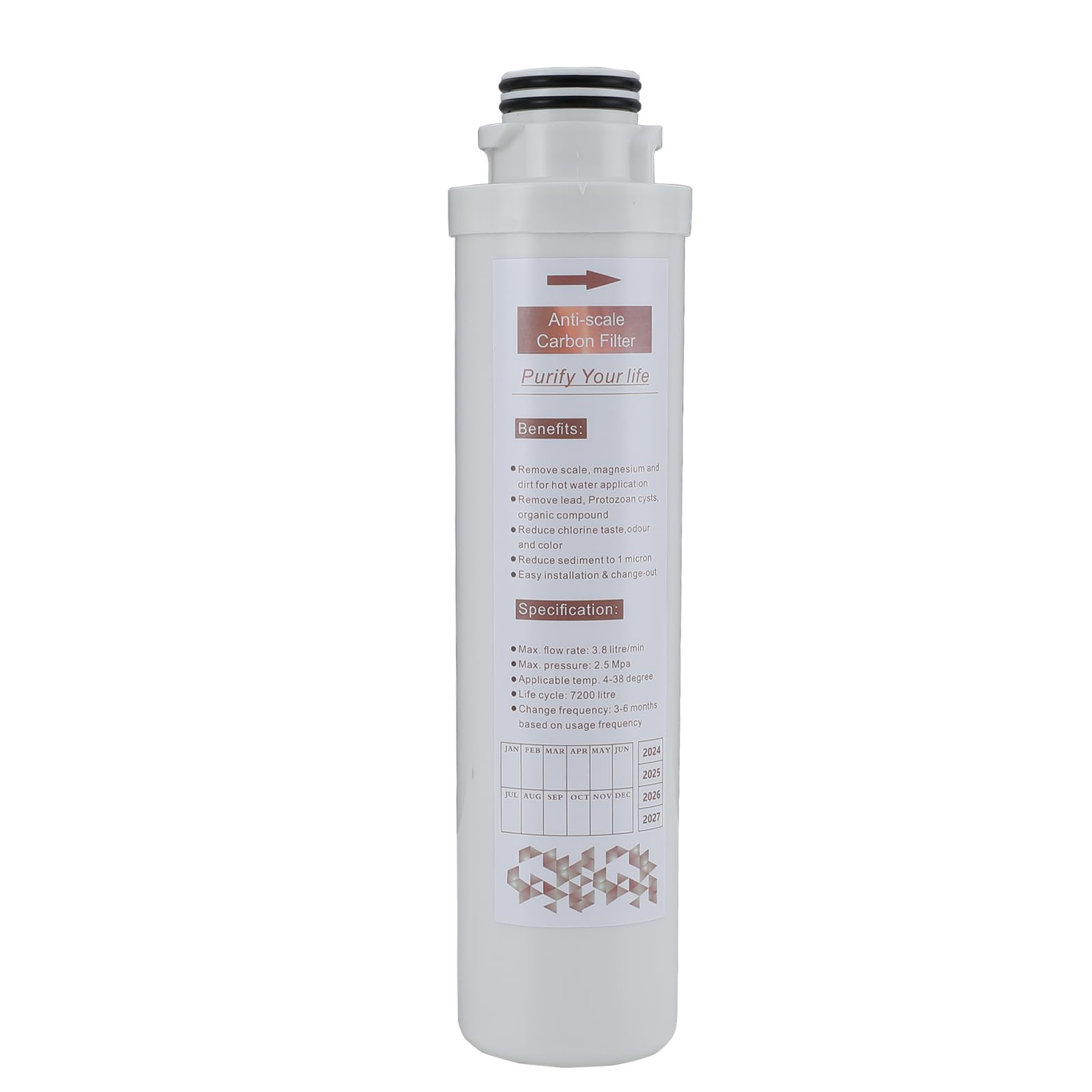 Yamataro Replacement Carbon Filter for Boiling Water Tap Undersink Anti Scale Water Filter Cartridge Without Head