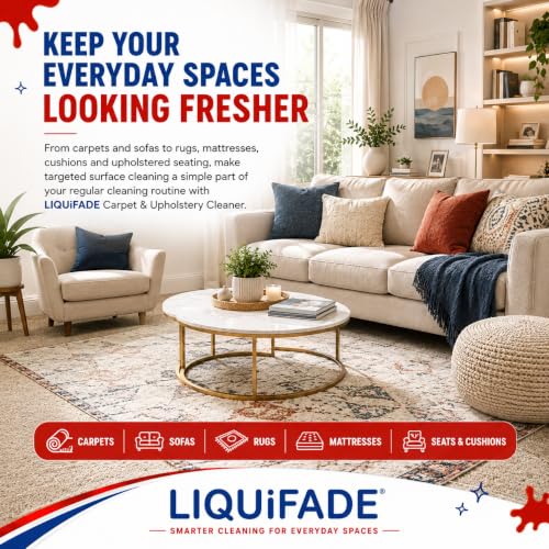 Image of Carpet & Upholstery Cleaner 1Litre | Fabric Surface Cleaning Solution for Carpets Sofas Chairs Rugs Mats & Upholstered Furniture | Suitable for Home Office & Commercial Use