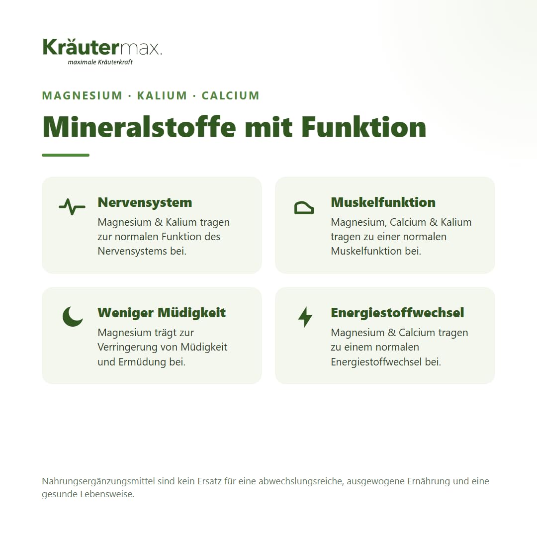 Kräutermax Basenpulver Citrat mit Mineralien Magnesium, Kalium und Calcium | Hochdosiert zum Einnehmen | Laktosefrei, Vegan und ohne Zucker | Pulver | 320 g