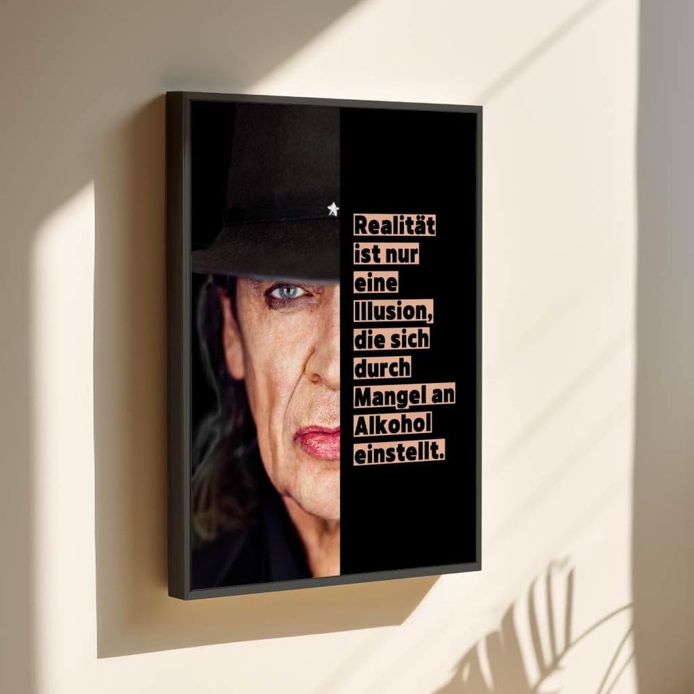 CANVEO Udo Lindenberg Bild Poster Leinwand, Geschenk Musik Kunstdruck, Rockmusik Deutschrock Rocklegende Wandbild, Spruch Zitat Musiklegende, Musikliebhaber Fanartikel