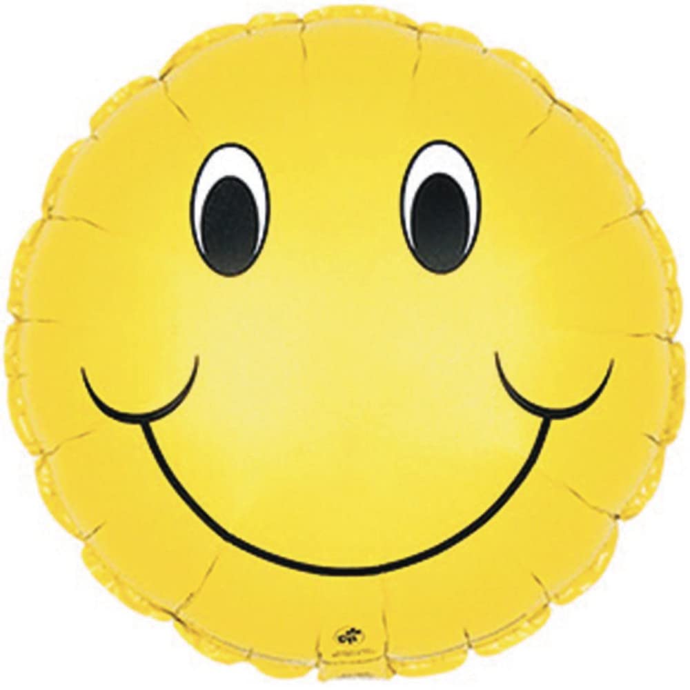 CTI Industries Corp Smile Face Mylar Balloons (Pack of 10)