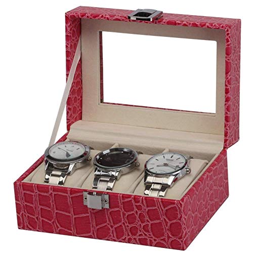 Boîte montre PU grands compartiments et fenêtre transparente de rangement