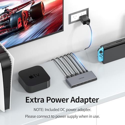 Commutateur HDMI 4 en 1 sortie 4K avec boîtier compact et commutation rapide