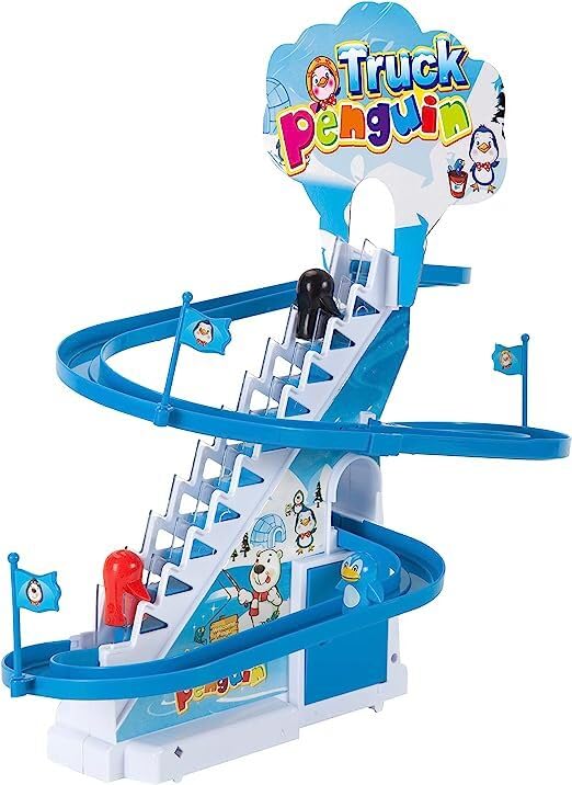 Bestie Toys Penguin Slide Toy Set Funny Automatic Stair-Climbing Cartoon Race Track (Multicolor)-image-11