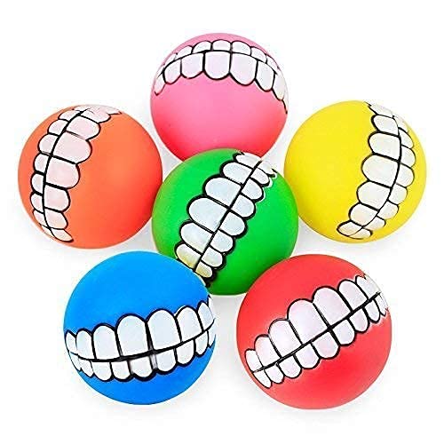 PSK PET MART Pets/ Dogs/ Cats Teeth Pattern Ball Squeaky Chew Toy with Sound(Multi-Color) (B09RB9KP31) Amazon Price History, Amazon Price Tracker