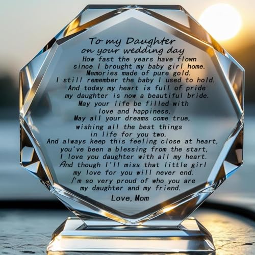 TIMBERDECOR Bride Gifts from Mom-to My Daughter On Her Wedding Day-Wedding Day Gifts for Bride-Bridal Shower Present for Daughter-Hen Night Bachelor Party Presen Statues