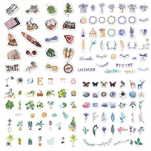 600 Pieces Watercolor Travel and Outdoor Adventure Stickers,Cartoon Waterproof Pop Phone Guitar Skateboard Motorcycle Suitcase Sticker Decal for Teens Planners and Journals by Emotio - Image 3