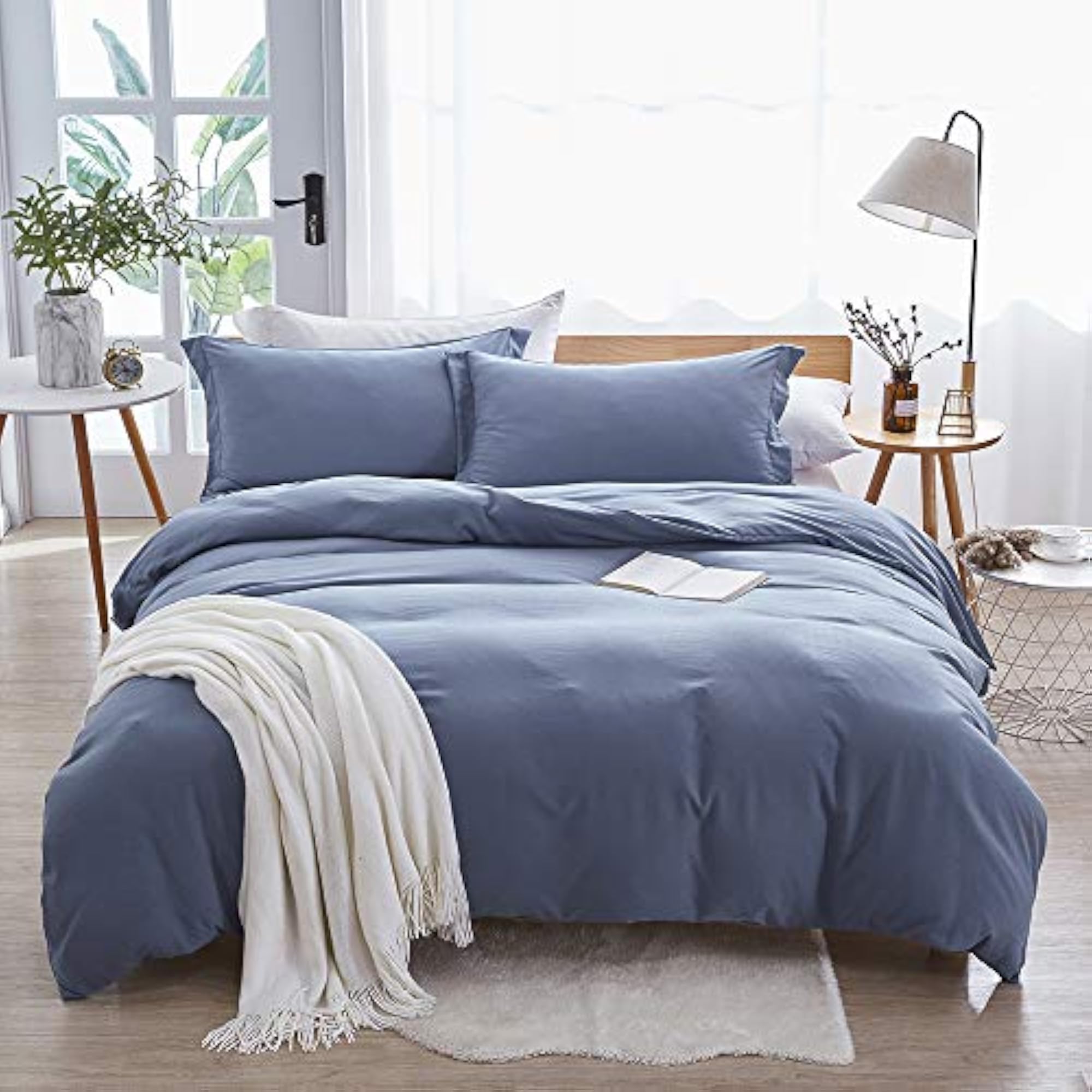 King Duvet Cover, 100% Washed Microfiber, 3pcs Bedding Set