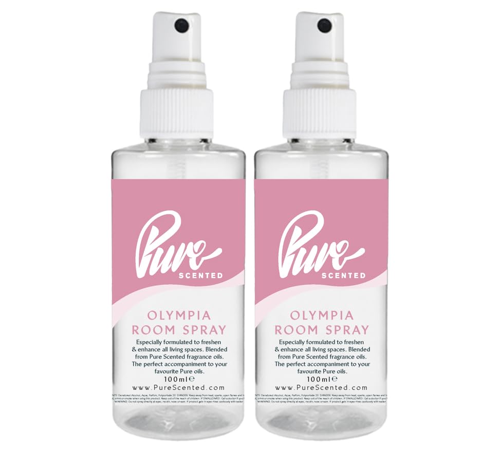 "Pure Scented 200ml Room & Fabric Sprays 2 x 100ml Suitable For Home, Car, Caravan, Work, Gym Bags, Odour Eliminators (2 x 100ml, Olympia)" โ image 1